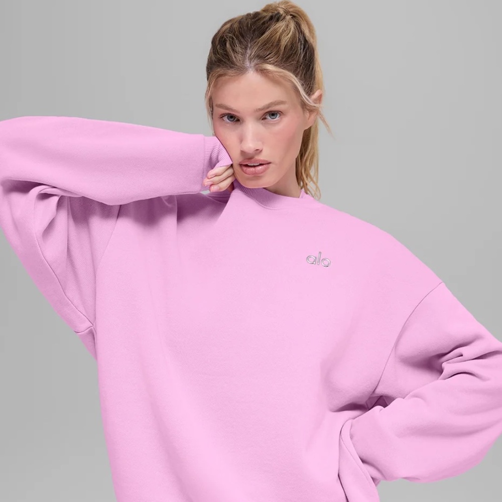 NWT Alo Yoga Accolade Crew Neck Pullover – Candy Heart Pink (XS) SOLD OUT